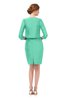 ColsBM Demi Mint Green Bridesmaid Dresses Knee Length Elegant Strapless Half Length Sleeve Sash Sheath