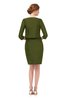 ColsBM Demi Olive Green Bridesmaid Dresses Knee Length Elegant Strapless Half Length Sleeve Sash Sheath