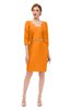 ColsBM Demi Orange Bridesmaid Dresses Knee Length Elegant Strapless Half Length Sleeve Sash Sheath