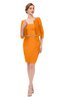ColsBM Demi Orange Bridesmaid Dresses Knee Length Elegant Strapless Half Length Sleeve Sash Sheath