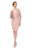 ColsBM Demi Pastel Pink Bridesmaid Dresses Knee Length Elegant Strapless Half Length Sleeve Sash Sheath