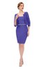 ColsBM Demi Purple Opulence Bridesmaid Dresses Knee Length Elegant Strapless Half Length Sleeve Sash Sheath