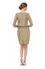 ColsBM Demi Warm Sand Bridesmaid Dresses Knee Length Elegant Strapless Half Length Sleeve Sash Sheath