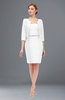 ColsBM Demi White Bridesmaid Dresses Knee Length Elegant Strapless Half Length Sleeve Sash Sheath