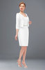 ColsBM Demi White Bridesmaid Dresses Knee Length Elegant Strapless Half Length Sleeve Sash Sheath