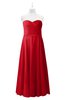 ColsBM Miah Red Plus Size Bridesmaid Dresses Sleeveless Sweetheart Pleated Sexy A-line Floor Length