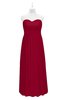 ColsBM Milani Dark Red Plus Size Bridesmaid Dresses Zip up Pleated Empire Plain Floor Length Sweetheart