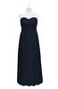 ColsBM Milani Navy Blue Plus Size Bridesmaid Dresses Zip up Pleated Empire Plain Floor Length Sweetheart
