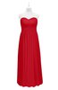 ColsBM Milani Red Plus Size Bridesmaid Dresses Zip up Pleated Empire Plain Floor Length Sweetheart