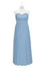 ColsBM Milani Sky Blue Plus Size Bridesmaid Dresses Zip up Pleated Empire Plain Floor Length Sweetheart
