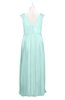 ColsBM Miya Blue Glass Plus Size Bridesmaid Dresses Mature Sleeveless V-neck Backless Floor Length Ruching