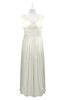 ColsBM Miya Cream Plus Size Bridesmaid Dresses Mature Sleeveless V-neck Backless Floor Length Ruching