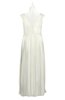 ColsBM Miya Cream Plus Size Bridesmaid Dresses Mature Sleeveless V-neck Backless Floor Length Ruching
