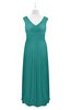 ColsBM Miya Emerald Green Plus Size Bridesmaid Dresses Mature Sleeveless V-neck Backless Floor Length Ruching