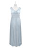 ColsBM Miya Illusion Blue Plus Size Bridesmaid Dresses Mature Sleeveless V-neck Backless Floor Length Ruching