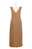 ColsBM Miya Light Brown Plus Size Bridesmaid Dresses Mature Sleeveless V-neck Backless Floor Length Ruching