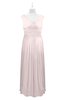 ColsBM Miya Light Pink Plus Size Bridesmaid Dresses Mature Sleeveless V-neck Backless Floor Length Ruching