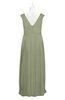 ColsBM Miya Moss Green Plus Size Bridesmaid Dresses Mature Sleeveless V-neck Backless Floor Length Ruching