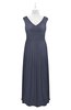 ColsBM Miya Nightshadow Blue Plus Size Bridesmaid Dresses Mature Sleeveless V-neck Backless Floor Length Ruching