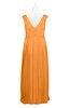 ColsBM Miya Orange Plus Size Bridesmaid Dresses Mature Sleeveless V-neck Backless Floor Length Ruching