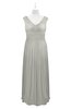 ColsBM Miya Platinum Plus Size Bridesmaid Dresses Mature Sleeveless V-neck Backless Floor Length Ruching