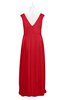 ColsBM Miya Red Plus Size Bridesmaid Dresses Mature Sleeveless V-neck Backless Floor Length Ruching
