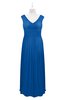 ColsBM Miya Royal Blue Plus Size Bridesmaid Dresses Mature Sleeveless V-neck Backless Floor Length Ruching