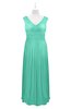ColsBM Miya Seafoam Green Plus Size Bridesmaid Dresses Mature Sleeveless V-neck Backless Floor Length Ruching