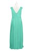 ColsBM Miya Seafoam Green Plus Size Bridesmaid Dresses Mature Sleeveless V-neck Backless Floor Length Ruching
