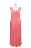 ColsBM Miya Shell Pink Plus Size Bridesmaid Dresses Mature Sleeveless V-neck Backless Floor Length Ruching