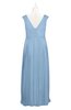 ColsBM Miya Sky Blue Plus Size Bridesmaid Dresses Mature Sleeveless V-neck Backless Floor Length Ruching