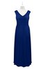 ColsBM Miya Sodalite Blue Plus Size Bridesmaid Dresses Mature Sleeveless V-neck Backless Floor Length Ruching