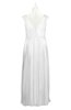 ColsBM Miya White Plus Size Bridesmaid Dresses Mature Sleeveless V-neck Backless Floor Length Ruching