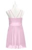 ColsBM Wilt Baby Pink Plus Size Bridesmaid Dresses Spaghetti Zipper Sleeveless Sash Mini Informal