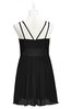 ColsBM Wilt Black Plus Size Bridesmaid Dresses Spaghetti Zipper Sleeveless Sash Mini Informal
