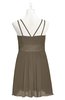 ColsBM Wilt Carafe Brown Plus Size Bridesmaid Dresses Spaghetti Zipper Sleeveless Sash Mini Informal