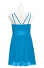 ColsBM Wilt Cornflower Blue Plus Size Bridesmaid Dresses Spaghetti Zipper Sleeveless Sash Mini Informal