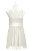 ColsBM Wilt Cream Plus Size Bridesmaid Dresses Spaghetti Zipper Sleeveless Sash Mini Informal