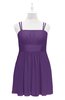 ColsBM Wilt Dark Purple Plus Size Bridesmaid Dresses Spaghetti Zipper Sleeveless Sash Mini Informal