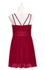 ColsBM Wilt Dark Red Plus Size Bridesmaid Dresses Spaghetti Zipper Sleeveless Sash Mini Informal