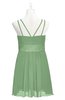 ColsBM Wilt Fair Green Plus Size Bridesmaid Dresses Spaghetti Zipper Sleeveless Sash Mini Informal