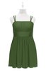 ColsBM Wilt Garden Green Plus Size Bridesmaid Dresses Spaghetti Zipper Sleeveless Sash Mini Informal