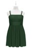ColsBM Wilt Hunter Green Plus Size Bridesmaid Dresses Spaghetti Zipper Sleeveless Sash Mini Informal