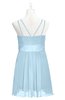 ColsBM Wilt Ice Blue Plus Size Bridesmaid Dresses Spaghetti Zipper Sleeveless Sash Mini Informal