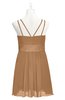ColsBM Wilt Light Brown Plus Size Bridesmaid Dresses Spaghetti Zipper Sleeveless Sash Mini Informal