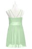 ColsBM Wilt Light Green Plus Size Bridesmaid Dresses Spaghetti Zipper Sleeveless Sash Mini Informal