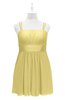 ColsBM Wilt Misted Yellow Plus Size Bridesmaid Dresses Spaghetti Zipper Sleeveless Sash Mini Informal