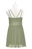 ColsBM Wilt Moss Green Plus Size Bridesmaid Dresses Spaghetti Zipper Sleeveless Sash Mini Informal