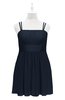 ColsBM Wilt Navy Blue Plus Size Bridesmaid Dresses Spaghetti Zipper Sleeveless Sash Mini Informal