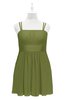 ColsBM Wilt Olive Green Plus Size Bridesmaid Dresses Spaghetti Zipper Sleeveless Sash Mini Informal